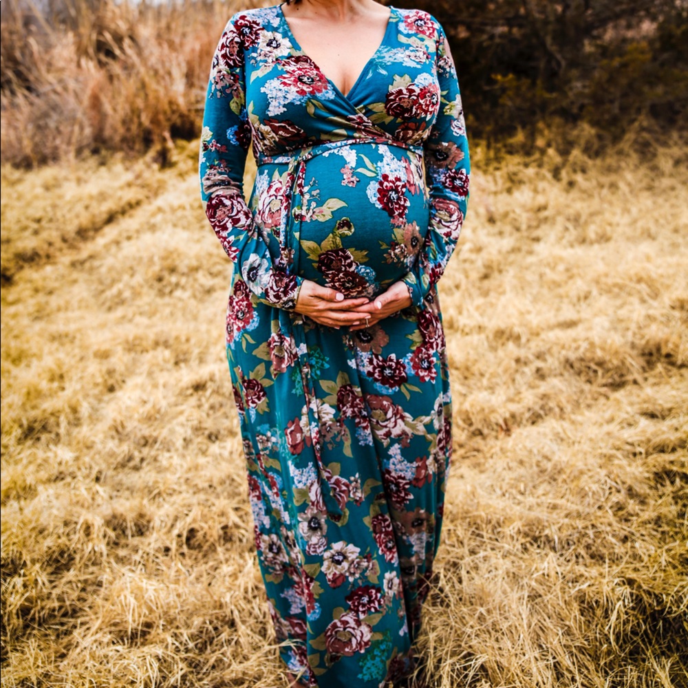 Jessica Simpson Floral Maternity Maxi Dress